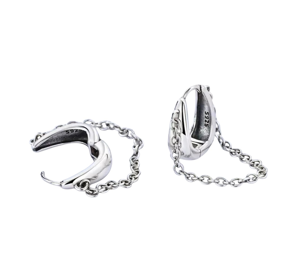 Orecchini in Argento con Catena Pendente
